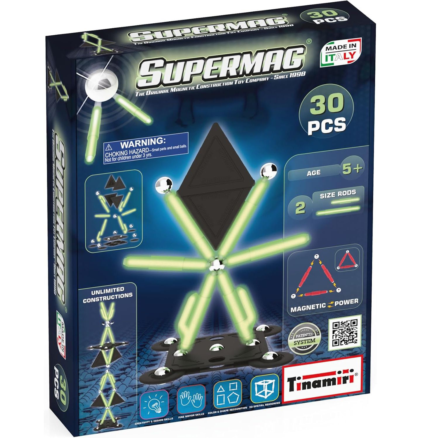 Детский конструктор Tinamiri SuperMag Glow 30, цвет: Open Miscellaneous — фото 1