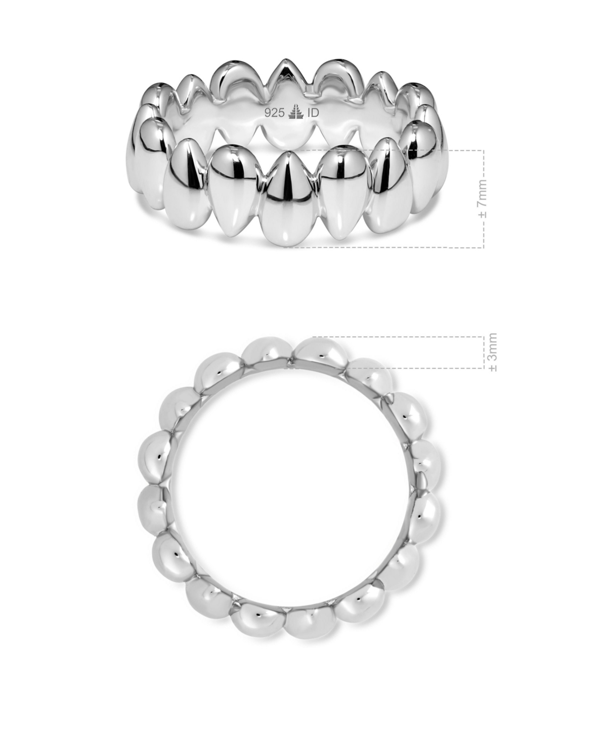 Devata Teardrop Eternity Band Ring in Sterling Silver