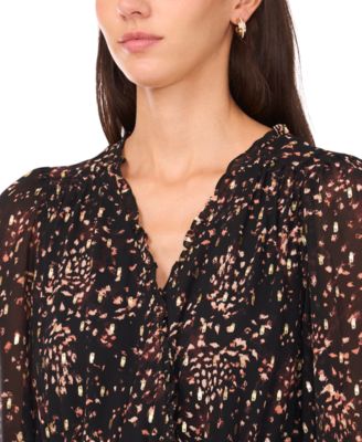 Women's Long Sleeves Smocked Waist Tiered Maxi Dress