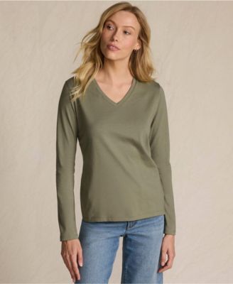 Women's Supima Cotton Long Sleeve V-Neck T-Shirt