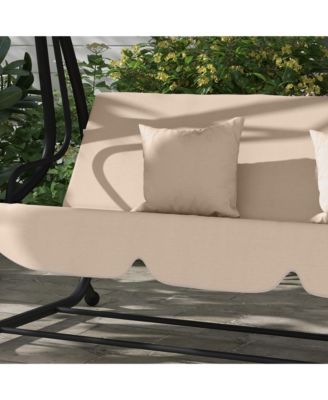 3-Seat Outdoor Patio Swing Chair with Adjustable Canopy,