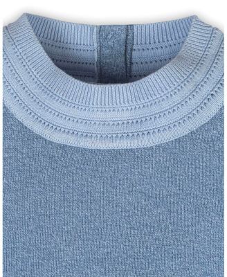 Toddler Girls' Organic Long Sleeve Empire Sweater Dress with Collar Detail