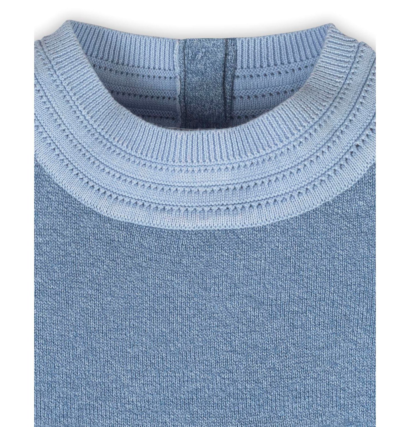 Платье Hope & Henry Organic Long Sleeve Empire Sweater Dress with Collar Detail для девочек-малышей, цвет: Средний синий меланжевый — фото 2