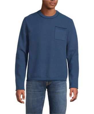 Men's Long Sleeve Textured Cotton Crewneck Sweater