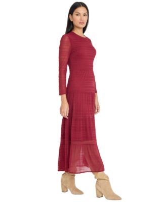 Midi Dress With Keyhole Back and Tier Dress