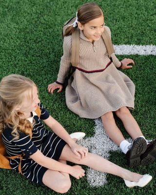 Toddler Girls Organic Half Zip Raglan Sweater Dress