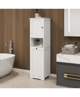 Tilt-Out Laundry Cabinet with One Compartment and Single Door