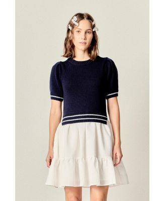 Women's Mixed Media Mini Dress