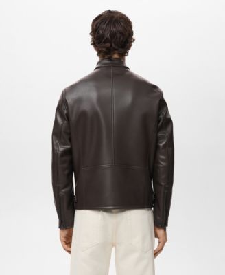 Men's Zip-Up Leather-Effect Jacket