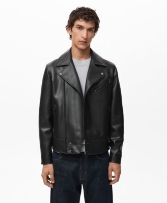 MANGO - Men's Leather-Effect Biker Jacket