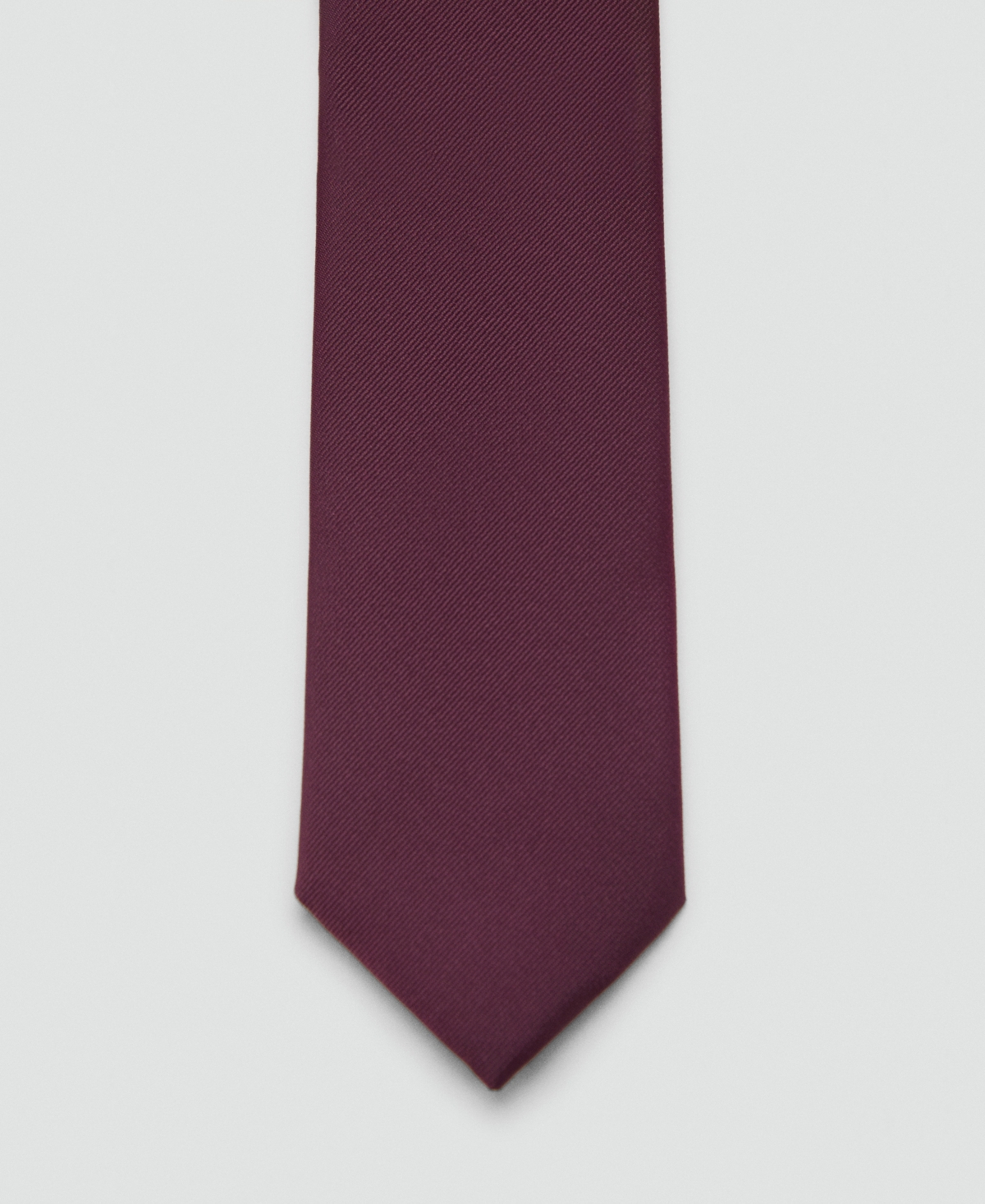 Mango Men's Smooth Micro-structured Tie In Burgundy