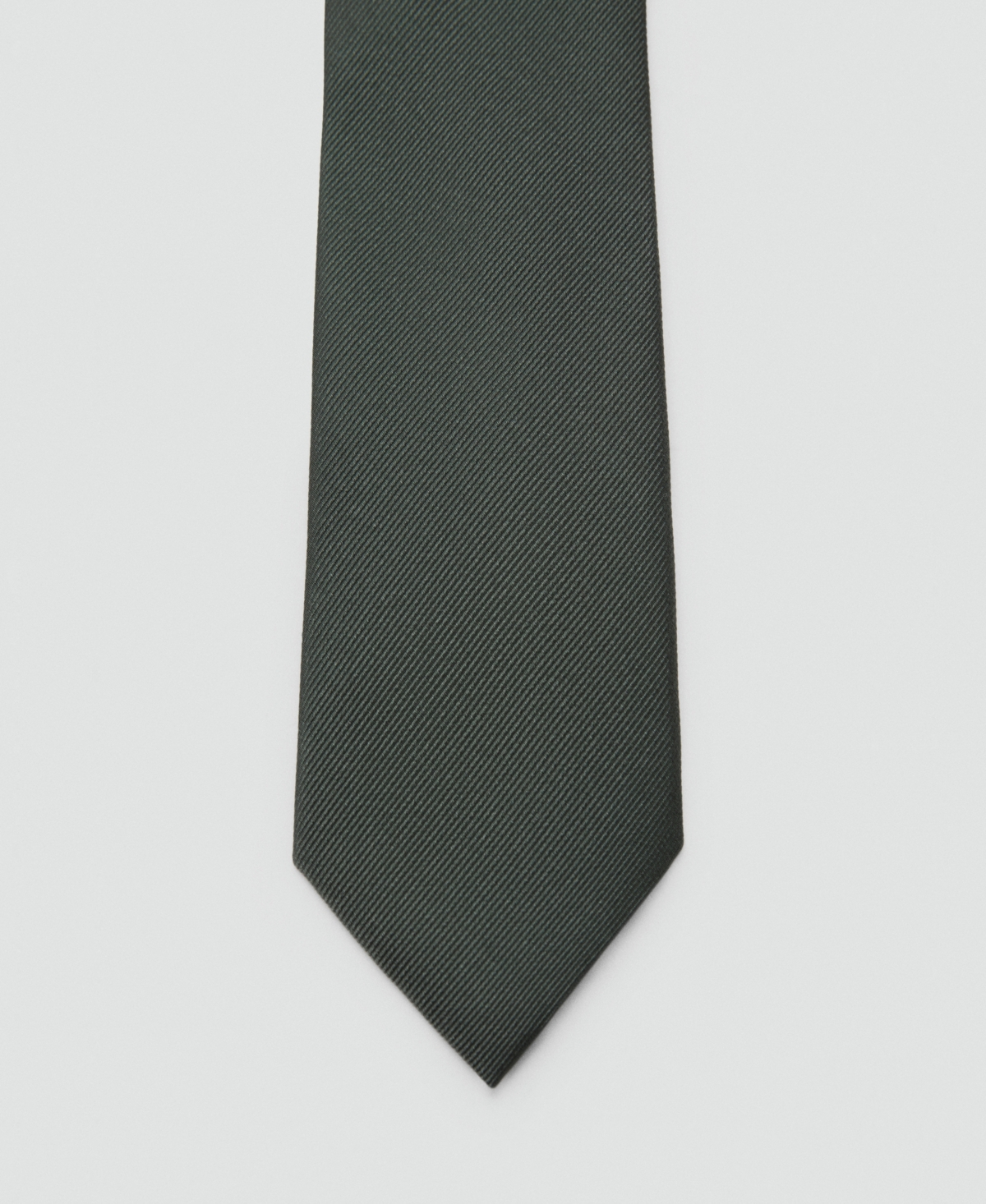 Mango Men's Plain Silk Tie In Green