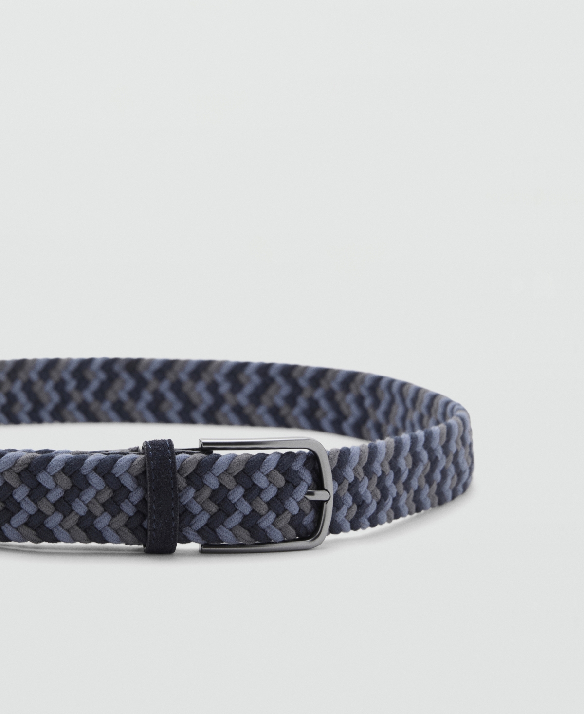 Mango Men's Braided Elastic Colored Belt In Gray