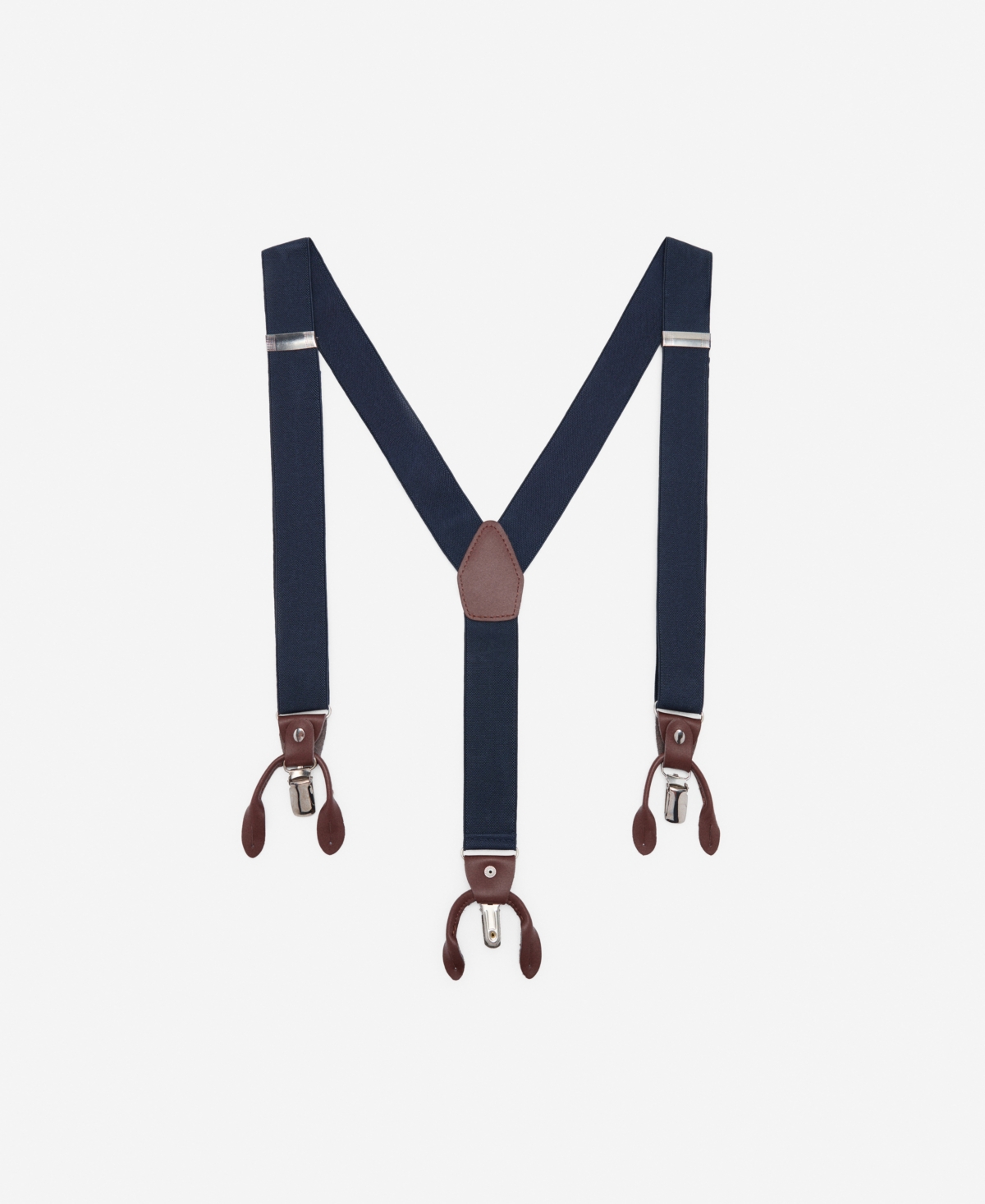Mango Men's Leather Details Adjustable Elastic Suspenders In Blue