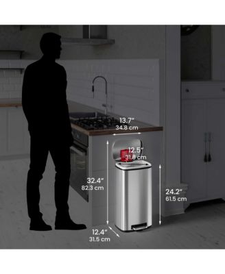 SoftStep Stainless Steel Trash Can with Odor Filter