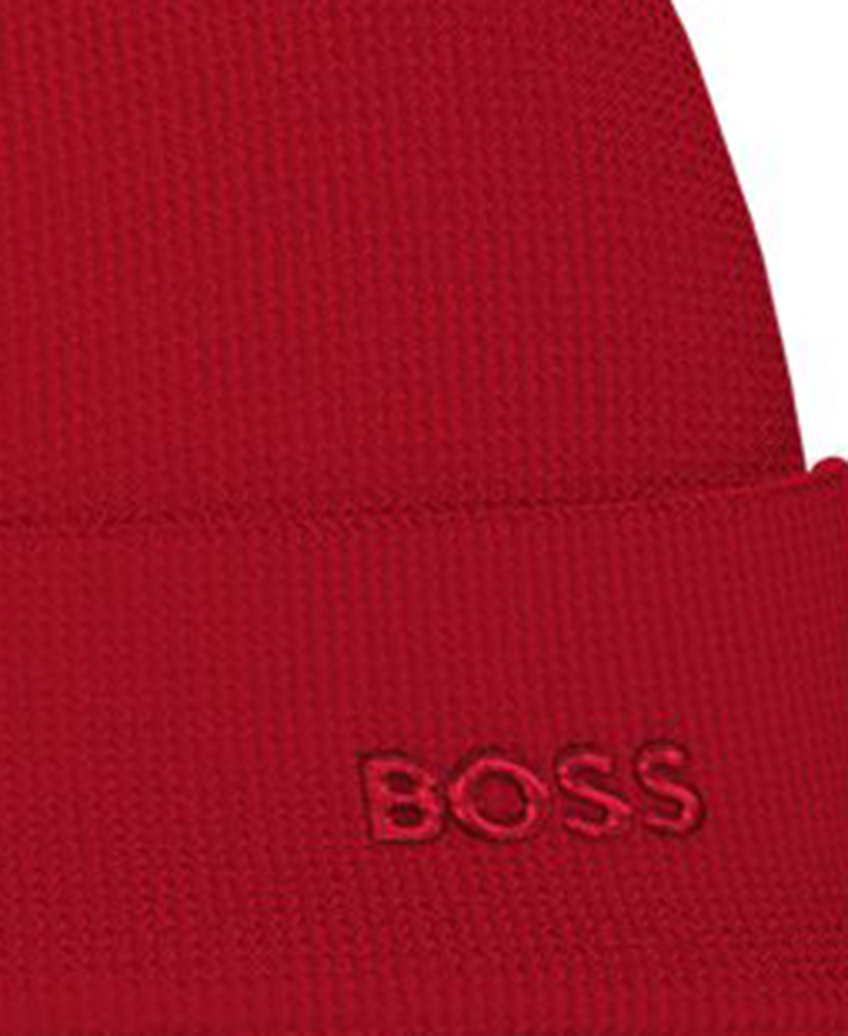 Hugo Boss Men's Waffle Logo Detail Beanie In Red