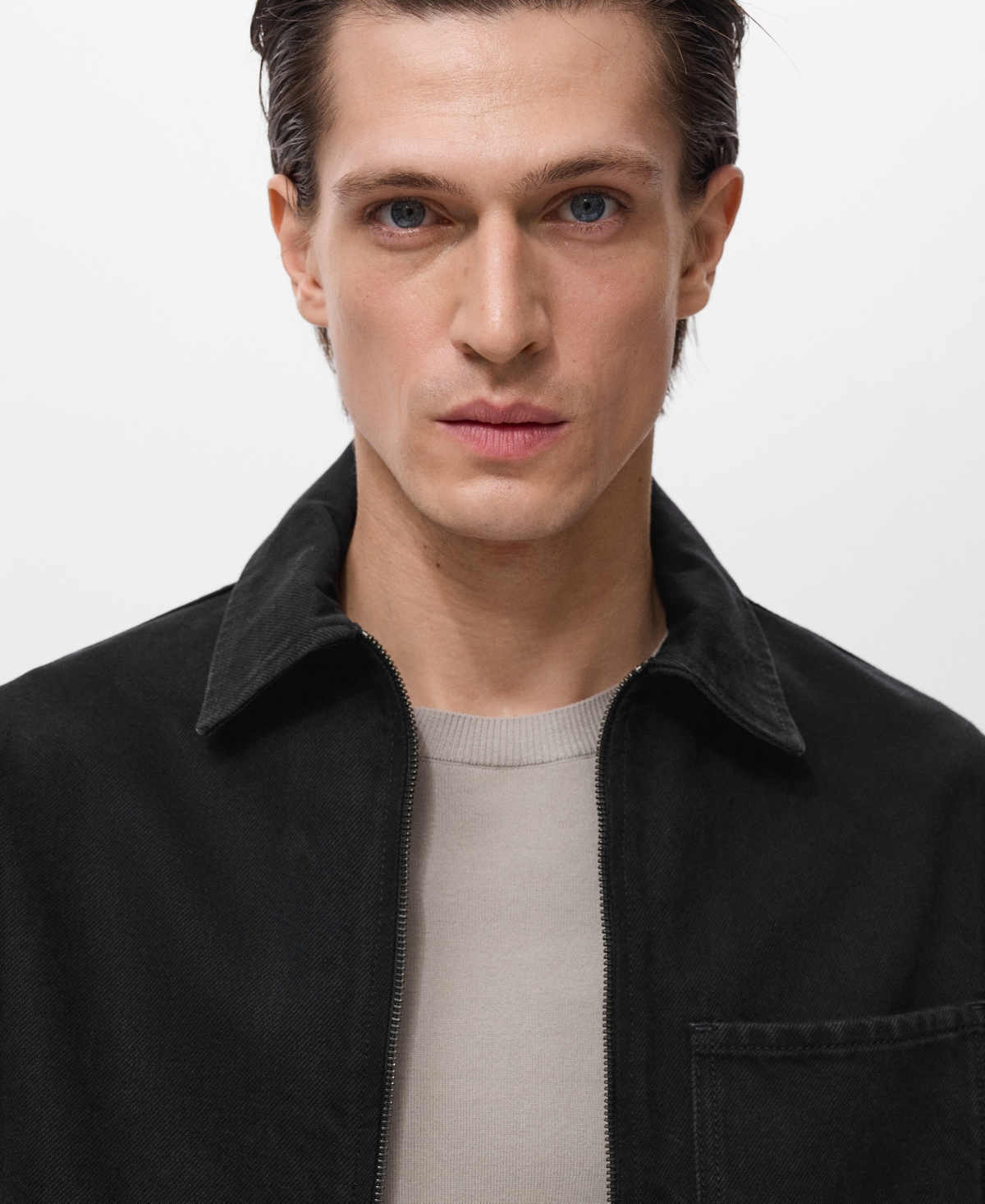 Mango Men's Pockets Denim Jacket In Black