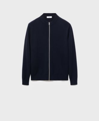 Men's Zipped Knit Cardigan Sweater