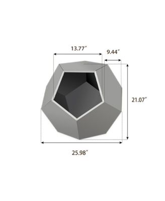 25.98" Pet Carrier Side Table Planter in Cement Gray