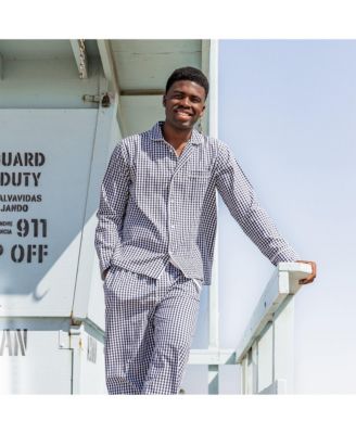 Men's Organic Cotton Poplin Button Down Long Sleeve Pajama Set