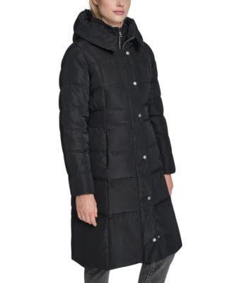 Women's Trim Hood Zip-Front Down Filled Puffer Coat