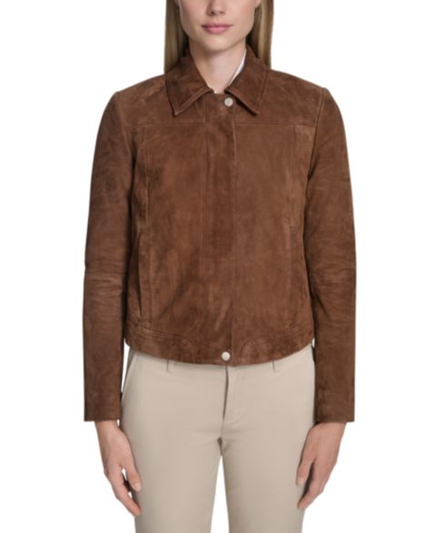 Женские куртки Cole Haan Women's Zip Front Suede Jacket