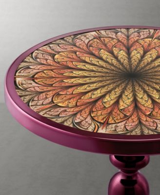 Knoll 16" Metal Round End Table with Pedestal Base