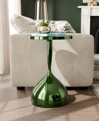 Knoll 16" Metal Round End Table with Pedestal Base