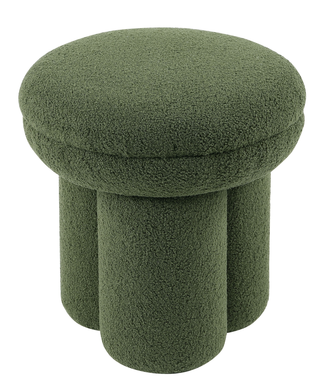 Furniture Of America Ronan 18" Mushroom Upholstered Ottoman In Green