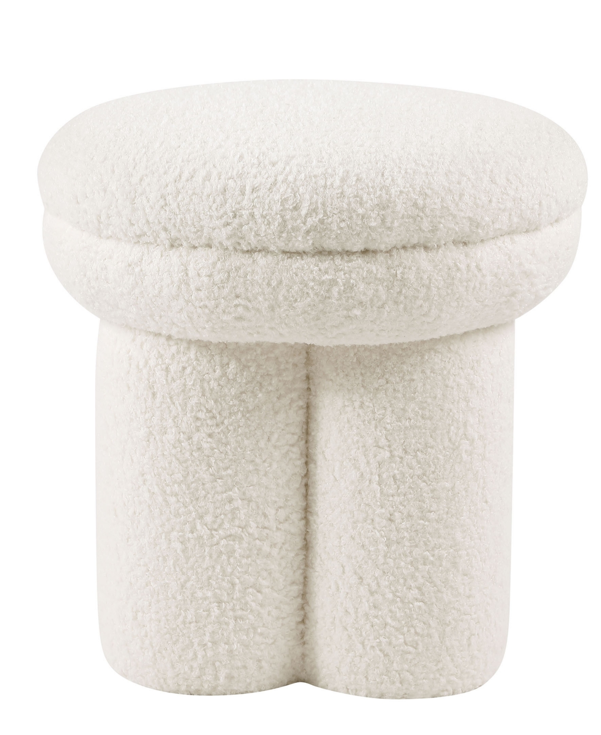 Furniture Of America Ronan 18" Mushroom Upholstered Ottoman In White