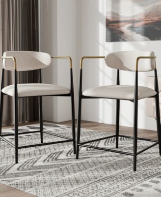 2-Pc. Darcy Metal Upholstered Counter Height Chair Set