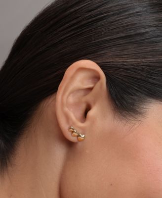 Mini Heart Gold Tone Stainless Steel Earrings