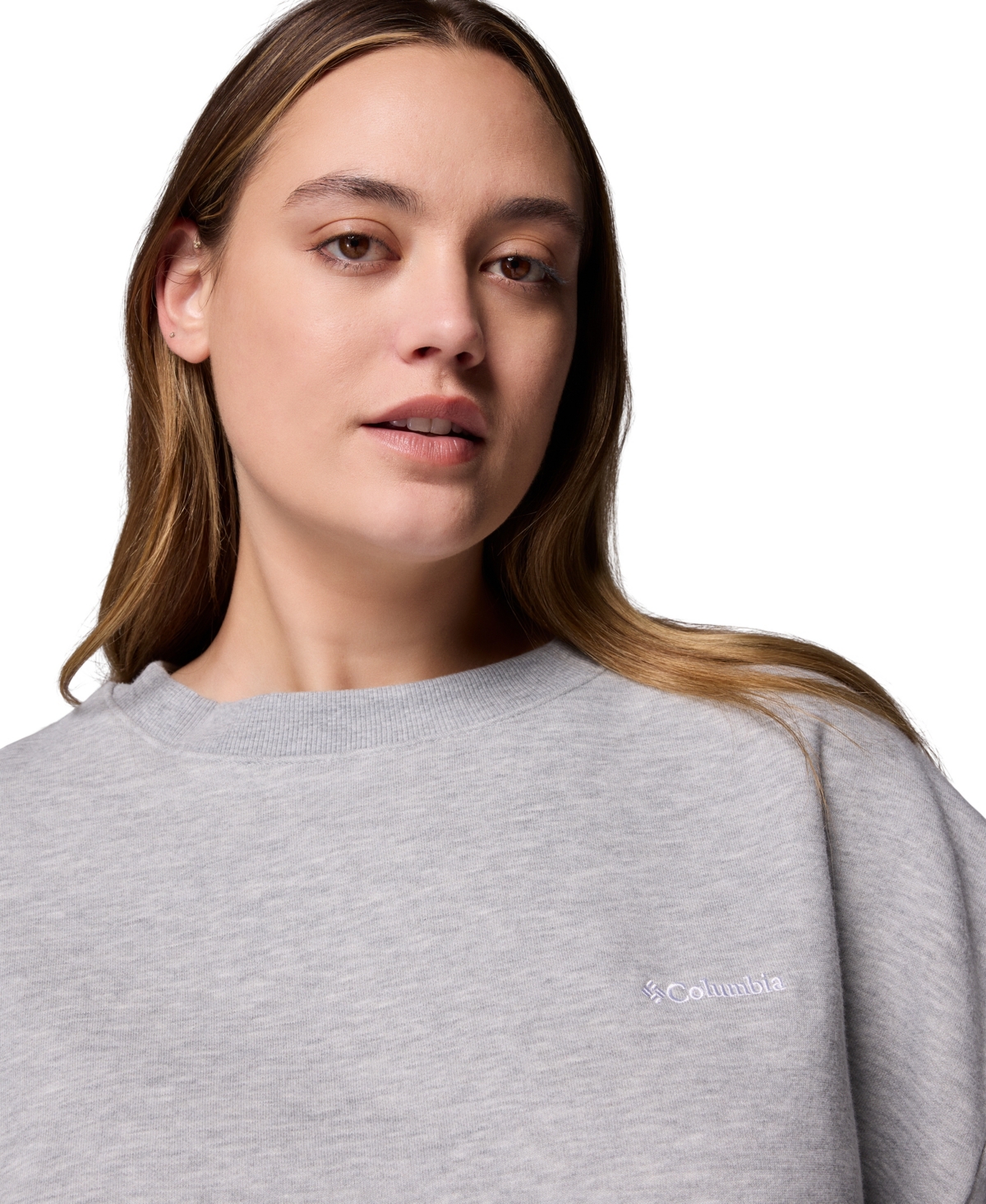 Columbia Plus Size Aldermore Crewneck Sweatshirt In Gray