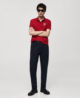 Men's Embroidered Graphic Cotton Polo Shirt