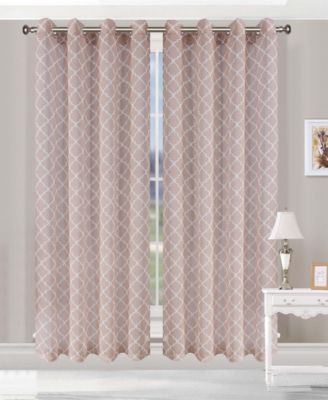 Trellis Sheer 2-Piece Curtain Panels with Grommet Header Top, 52" X 63"