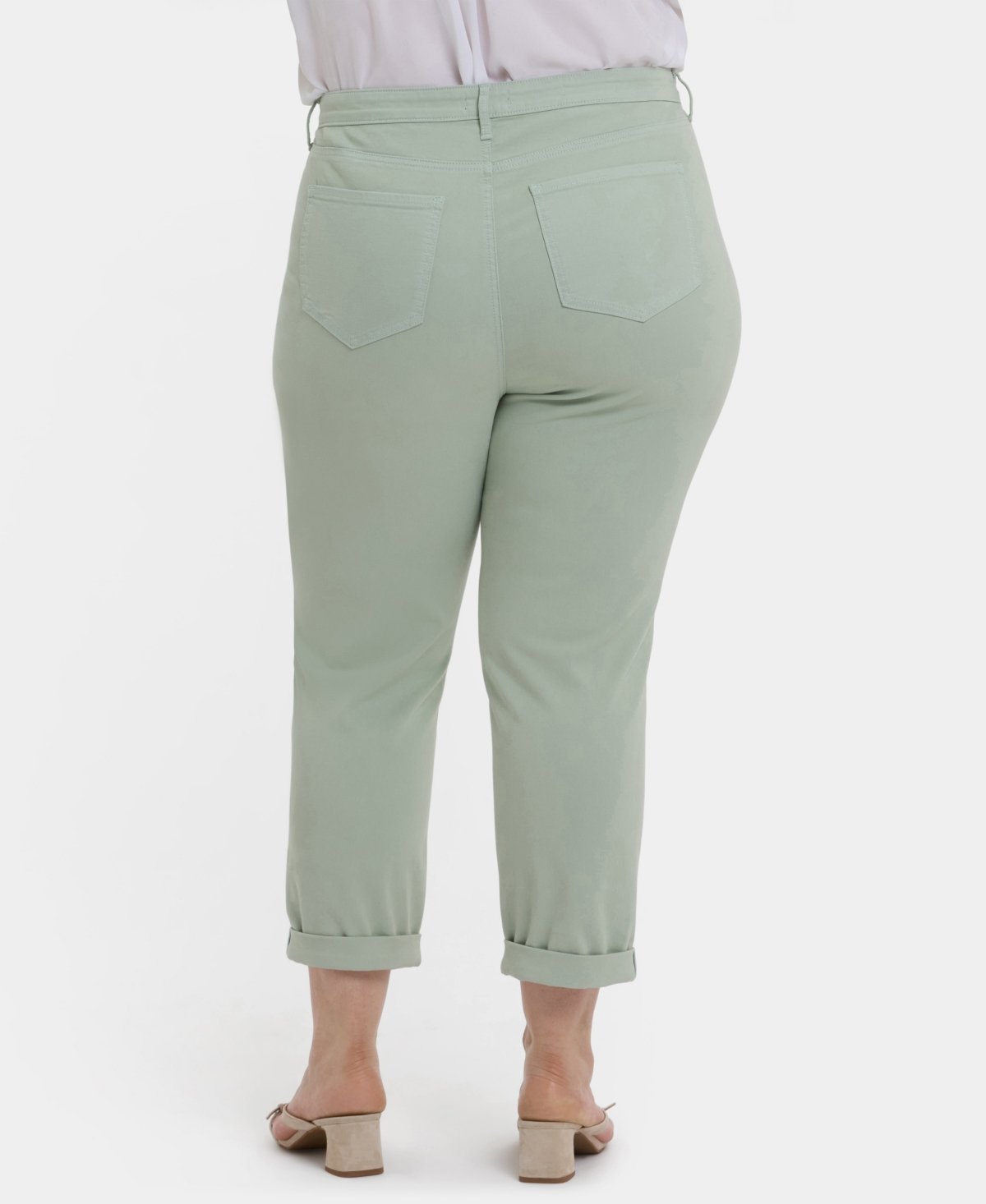 Nydj Plus Size Margot Girlfriend Pull On Jeans In Green