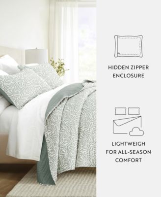 Tossed Ferns Reversible 2-Pc. Quilt Set, Twin/Twin XL