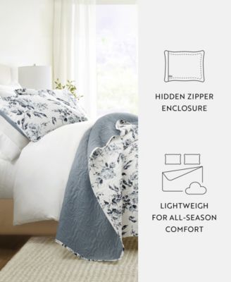 Rose Garden Reversible 3-Pc. Quilt Set, Full/Queen