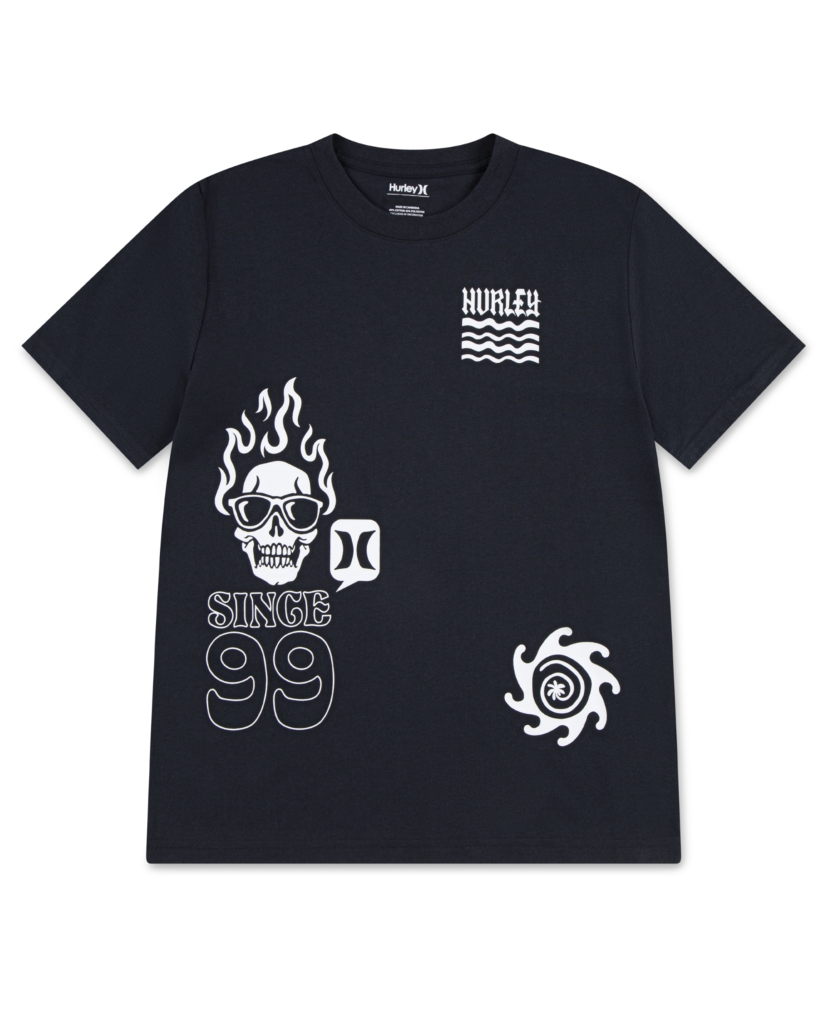 Hurley Kids' Big Boys Multi Facet Printed T-shirt In Black