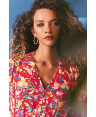 Women's Puff Sleeve Belted Dress