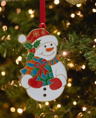 2025 Gold-Plated Enameled Snowman Ornament, 16th Edition