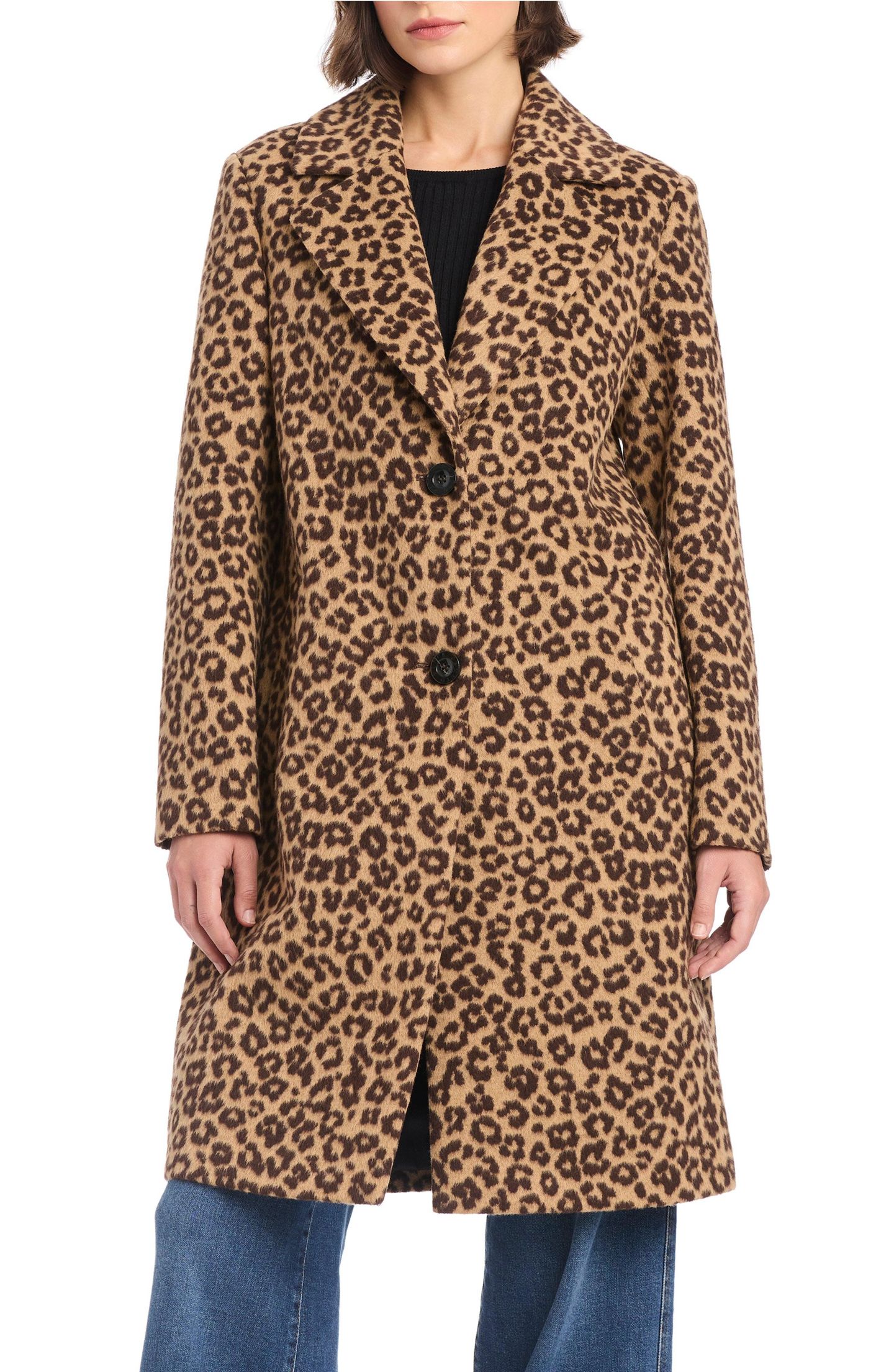 Женское пальто Vince Camuto Single-Breasted Wool-Blend Boyfriend Leopard, цвет: Леопардовый — фото 1