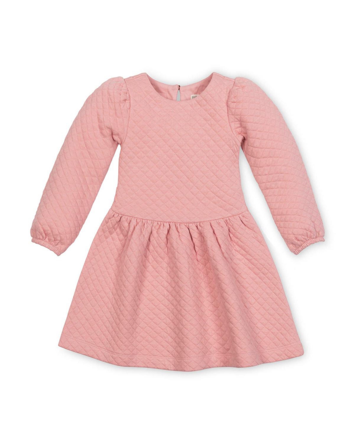 Hope & Henry Little and Big Girls' Long Sleeve Quilted Drop Waist Dress