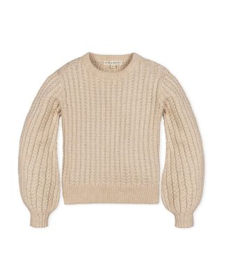 Women's Organic Peasant Sleeve Cable Sweater