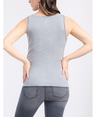 Women's Scoop Neck Side-Ruched Maternity Tank Top - Motherhood Maternity