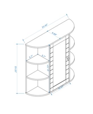 Wall Mounted Bathroom Mirror Cabinet with 6 Open and 3 Adjustable Shelves
