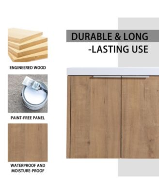 24 Inch Floating Bathroom Vanity with Sink and Soft-Close Doors for Small Spaces