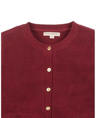 Women's Organic Chevron Stitch Cardigan Sweater