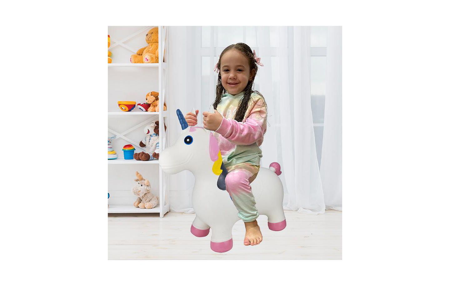 Надувной прыгун-единорог BounceZiez для дома и улицы, до 110 фунтов, от 3 лет — фото 1