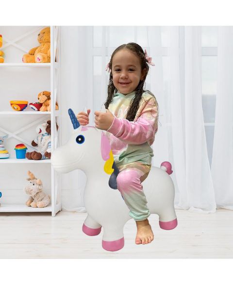 Надувной прыгун-единорог BounceZiez для дома и улицы, до 110 фунтов, от 3 лет